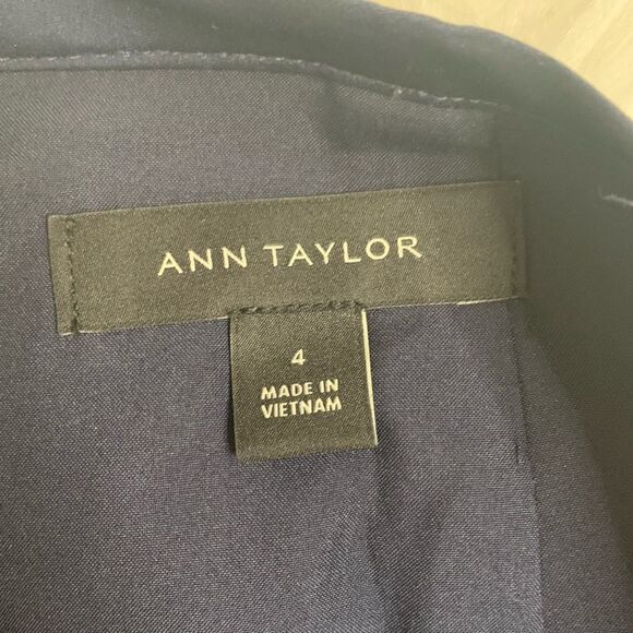 Ann Taylor Faux Wrap Navy Blue Skirt - Picture 8 of 8